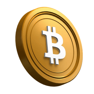 Hero bölümünde eğik Bitcoin BTC coin görsel öğesi